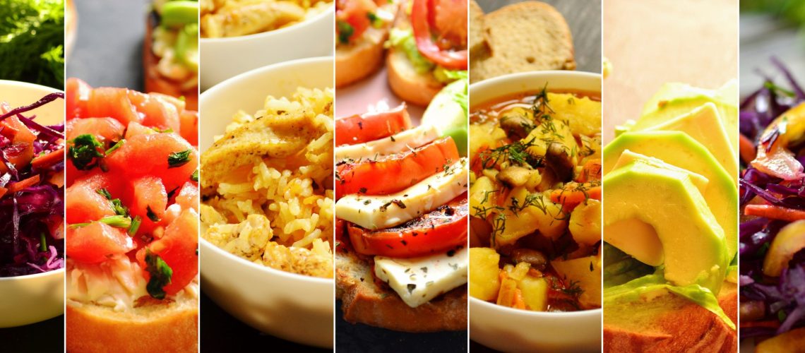 Mesa de festa com alimentos leves e saudáveis para prevenir indigestão.