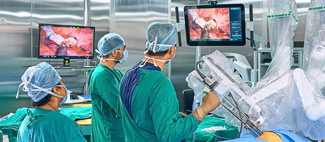 surgeons perform surgery using a robot